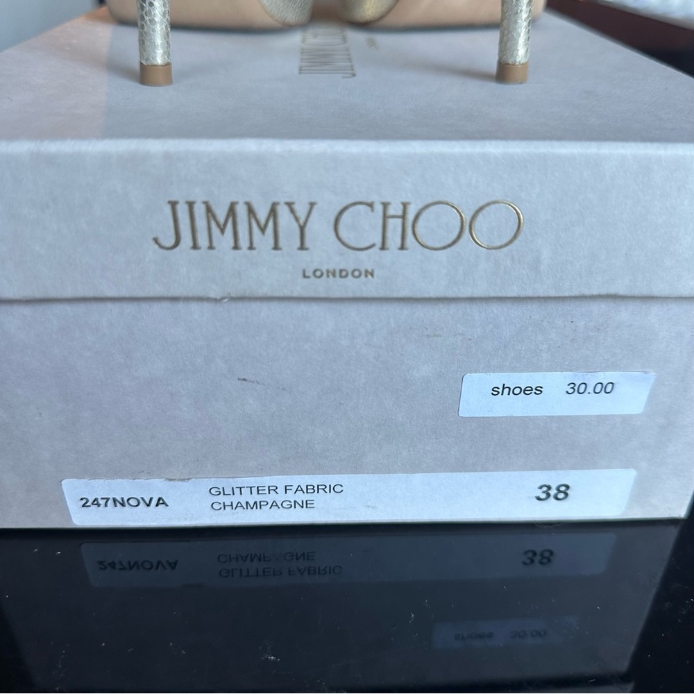 Jimmy Choo Nova Sparkly Glitter Open Toe Platform… - image 7